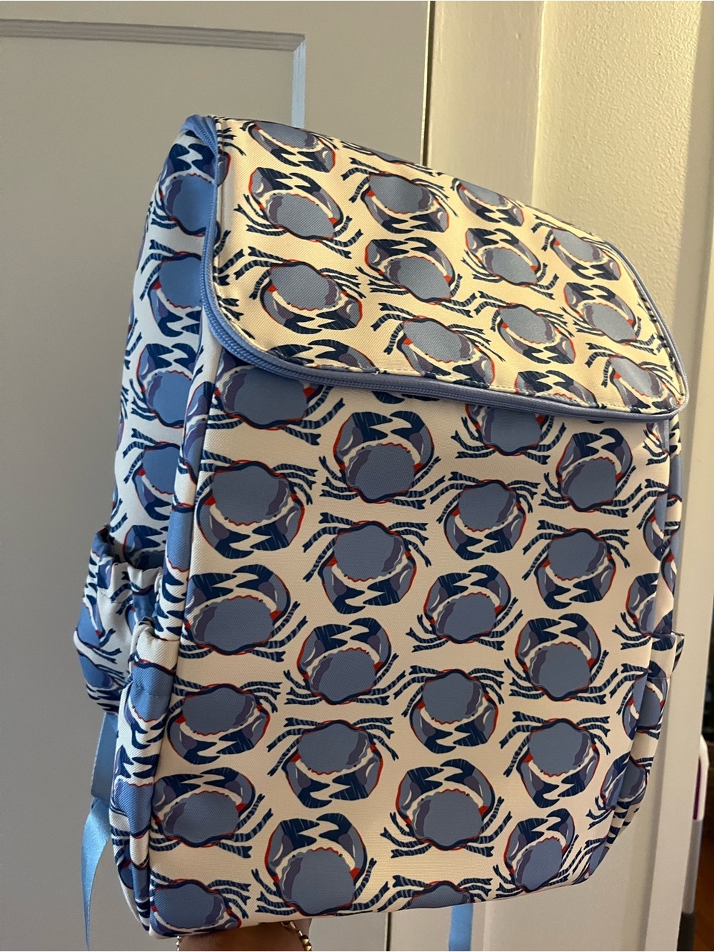 Vera Bradley Crab-Print Blue & Cream Women's cooler Backpack